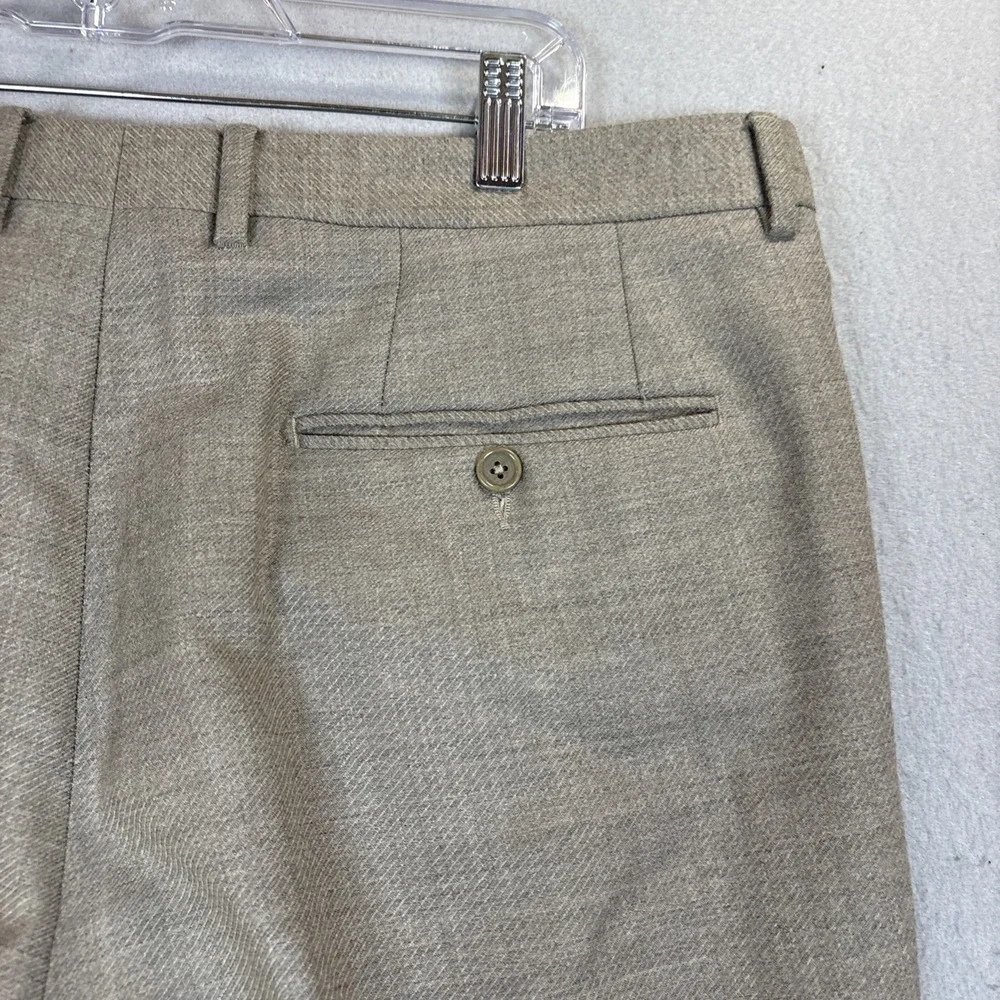 Santorelli Romeo Tan Flat Front 100%‎ Virgin Wool Dress Pants Men's 38